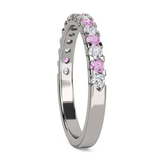 2.5mm Pink Sapphire and Diamond Eternity Ring