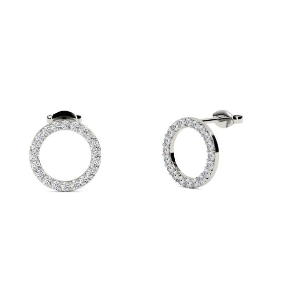 Round Diamond Circle Of Love Earrings