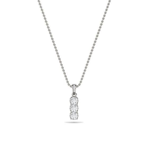 Elegant Round Diamond Trilogy Pendant