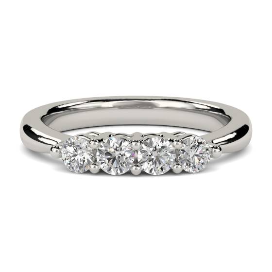 DHMT04002 Four Stone Round Diamond Half Eternity Ring