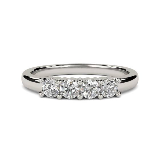 DHMT04010 4 Stone Round Diamond Half Eternity Ring