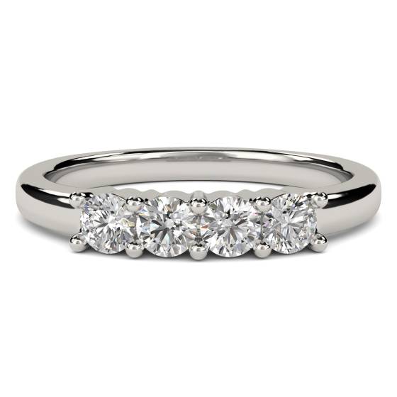DHMT04010 4 Stone Round Diamond Half Eternity Ring