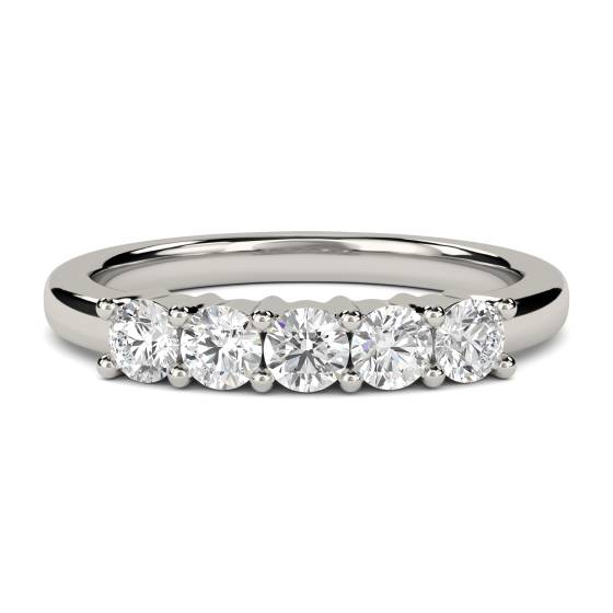 DHMT05102 5 Stone Round Diamond Half Eternity Ring