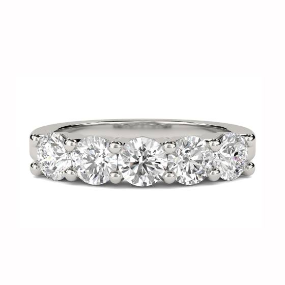 DHMT05104 5 Stone Round Diamond Half Eternity Ring
