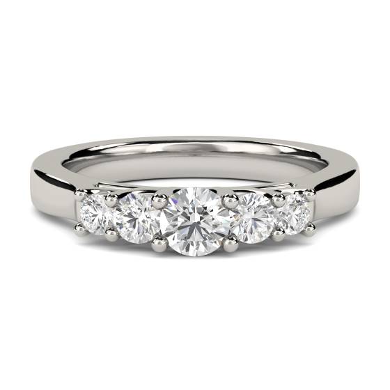 DHMT05129 5 Stone Round Diamond Half Eternity Ring