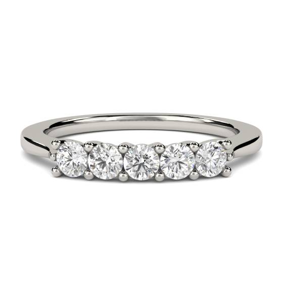 DHMT05134 5 Stone Round Diamond Half Eternity Ring