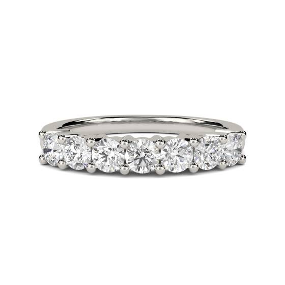 0.67ct VVS/F-G 7 Stone Natural Diamond Ring in Platinum