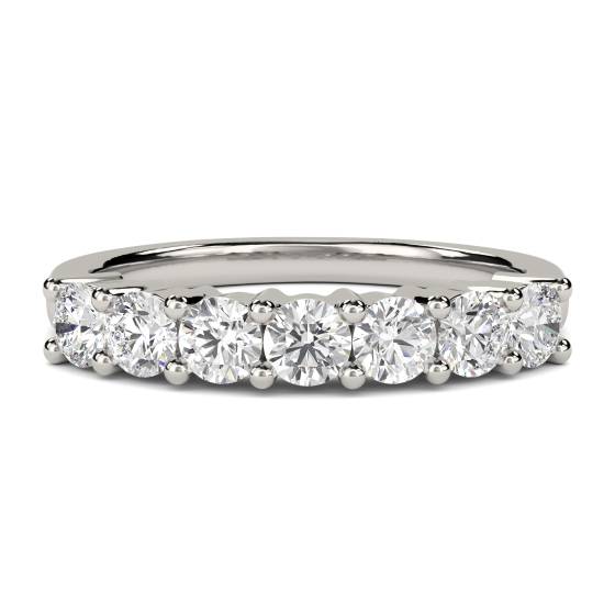 DHMT07065 7 Stone Round Diamond Half Eternity Ring
