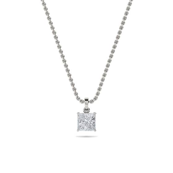 Classic Princess Diamond Solitaire Pendant