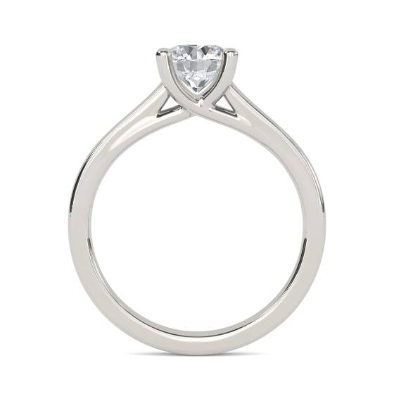 Unique Crossover Round Diamond Engagement Ring