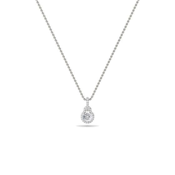 Unique Round Diamond Halo Pendant