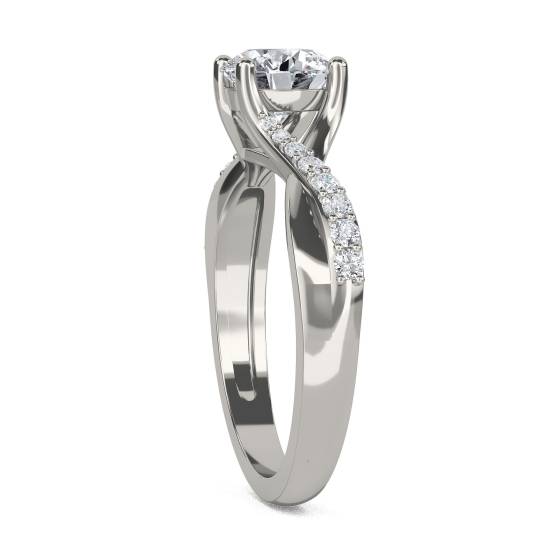 Round Shoulder Set Diamond Engagement Ring