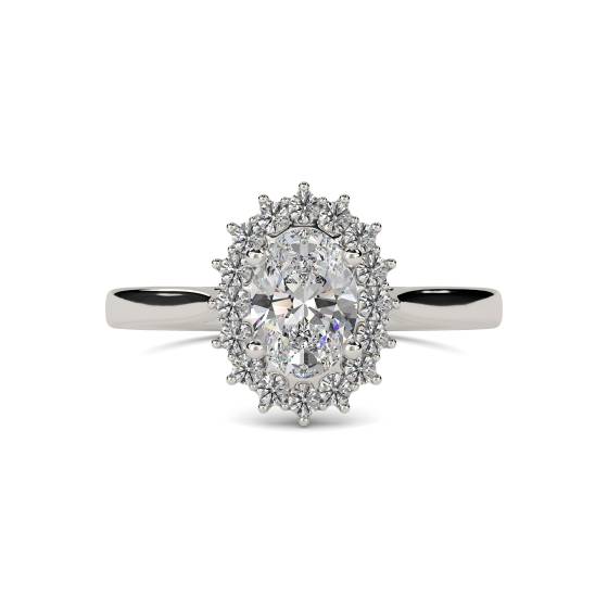 Oval Diamond Halo Ring