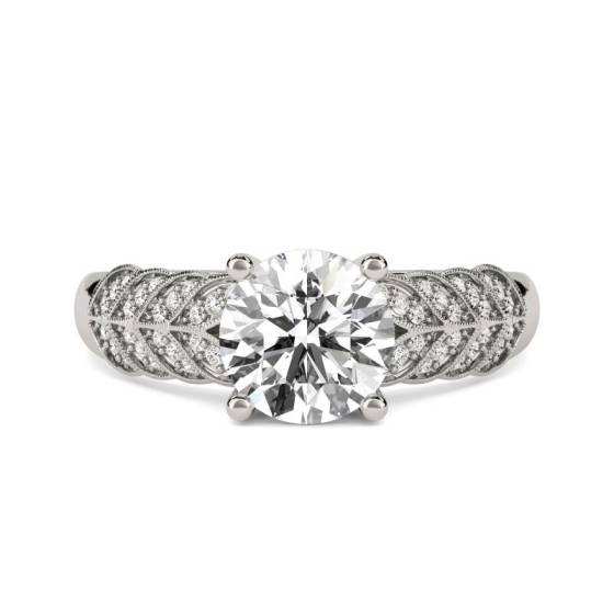 0.50ct SI1/E Round Natural Diamond Shoulder Set Ring