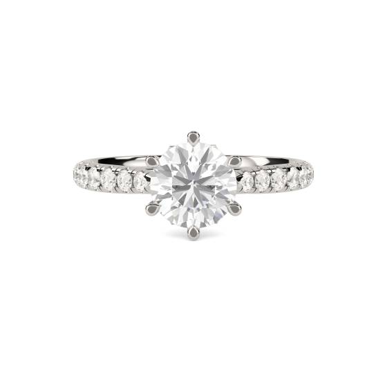 Round Diamond Shoulder Set Ring