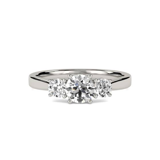 DHRX8449 Crossover Round Diamond Trilogy Ring