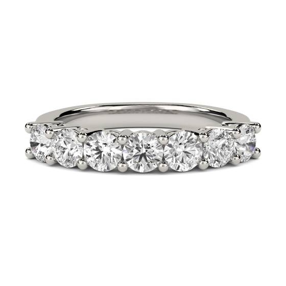 0.57ct VVS/E-F Natural Round Diamond 7 Stone Ring in Platinum