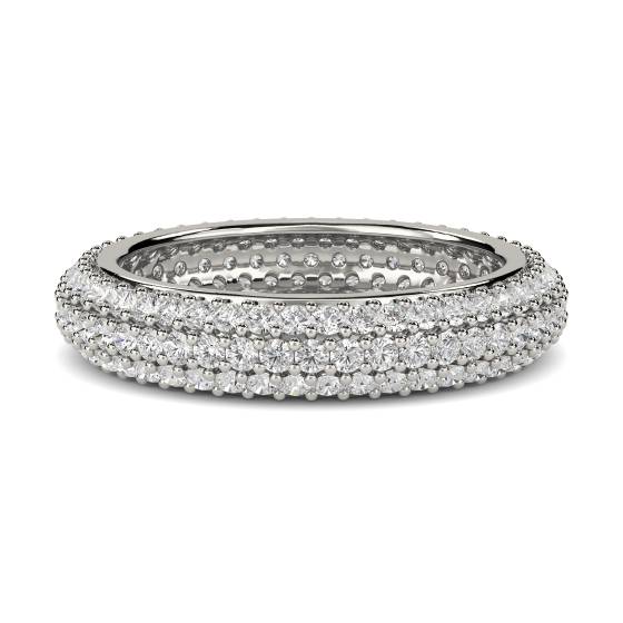 1.00ct SI/F-G Natural Round Full Diamond Eternity Ring in Platinum