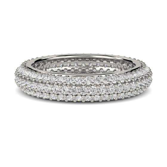 1.00ct SI/F-G Natural Round Full Diamond Eternity Ring in Platinum