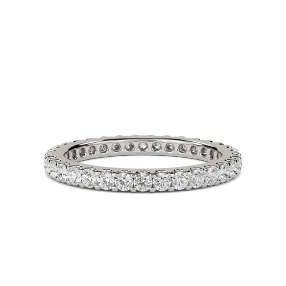1.00ct SI/F-G Elegant Natural Round Diamond Full Eternity Ring in Platinum