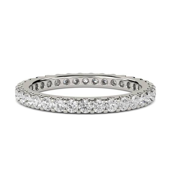1.00ct SI/F-G Elegant Natural Round Diamond Full Eternity Ring in Platinum