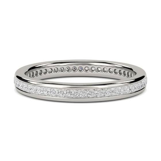 0.50ct VS/E-F Natural Princess Diamond Eternity Ring in Platinum