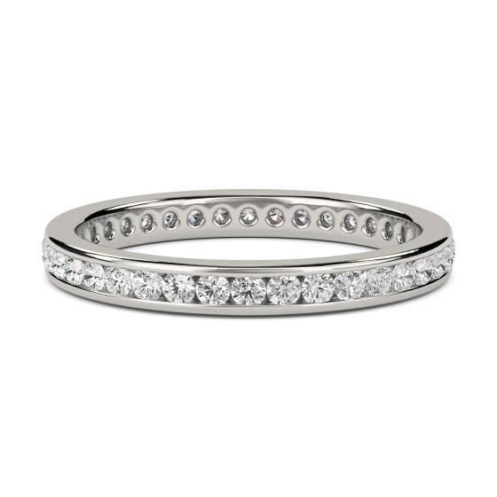 0.50ct VS/E-F Natural Round Diamond Eternity Ring in Platinum