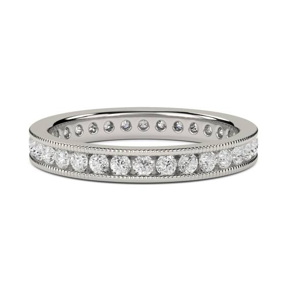 0.53ct VS/E-F Natural Round Diamond Eternity Ring in Platinum