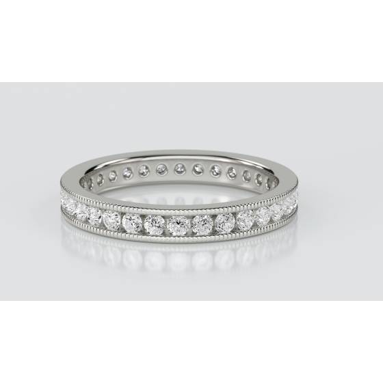 0.50ct VS/E-F Natural Round Diamond Eternity Ring in Platinum