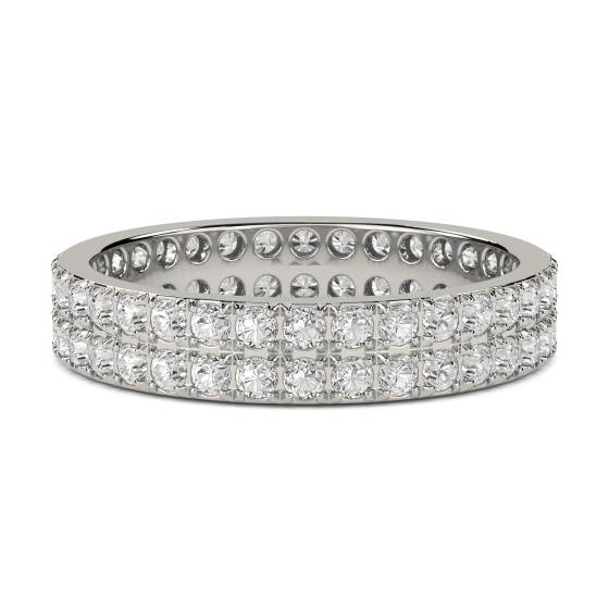 1.00ct VS/E-F Natural Round Diamond Eternity Ring in Platinum