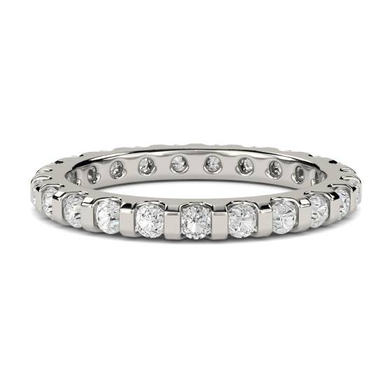 0.77ct VS/E-F Natural Round Diamond Eternity Ring in Platinum