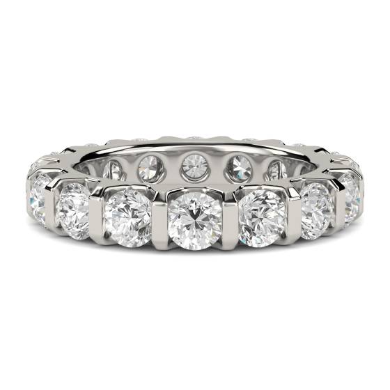 3.00ct VS/E-F Natural Round Diamond Full Eternity Ring in Platinum