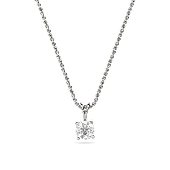 Classic 4 Claw Round Diamond Pendant