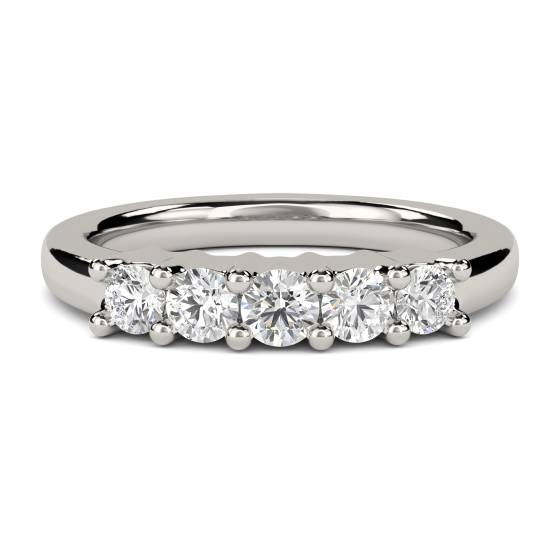 ER128 5 Stone Round Diamond Half Eternity Ring