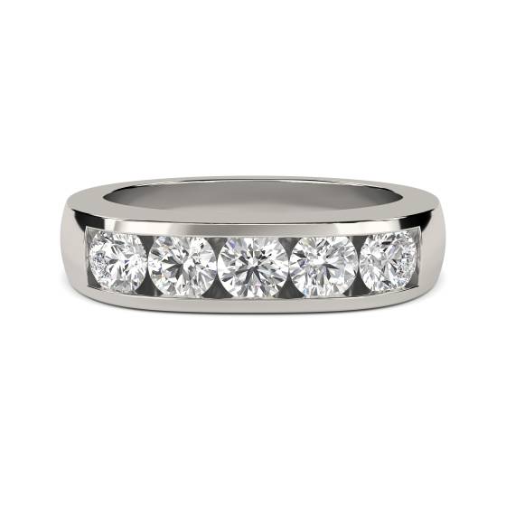 DHHET106 5 Stone Round Diamond Half Eternity Ring