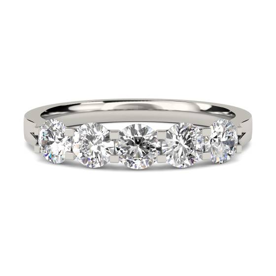 DHHET213 5 Stone Round Diamond Half Eternity Ring