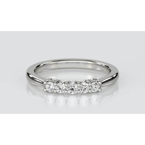 0.25ct VS/E-F Natural Round Diamond Eternity Ring in Platinum