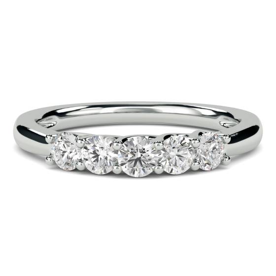 0.50ct VS/E-F Natural Round Diamond Eternity Ring in Platinum