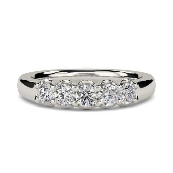 0.50ct VS/E-F Natural Round Diamond Eternity Ring in Platinum