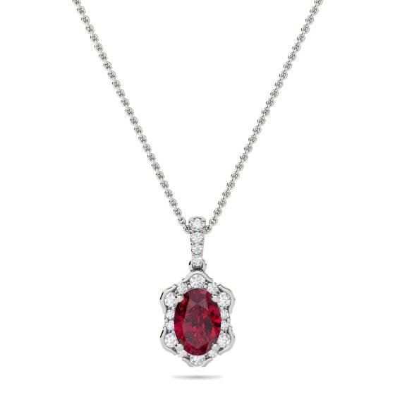 1.45ctruby Vintage Pendant and Chain