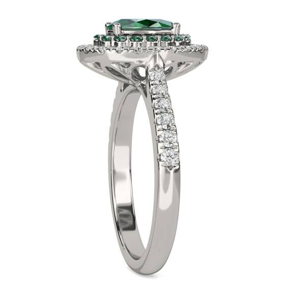 1.50ct Emerald Double Halo Oval Ring