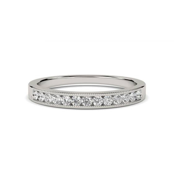 0.25ct VS/F-G 2.5mm Milgrain Natural Round Diamond Eternity Ring in Platinum