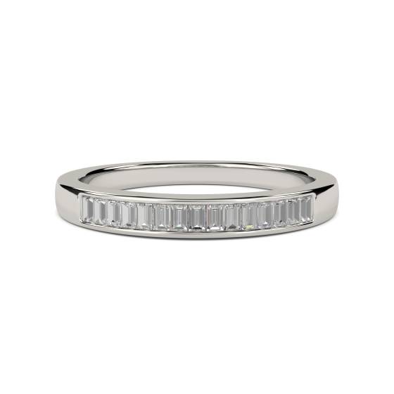 0.25ct VS/E-F 3mm Elegant Natural Baguette Diamond Eternity Ring in Platinum