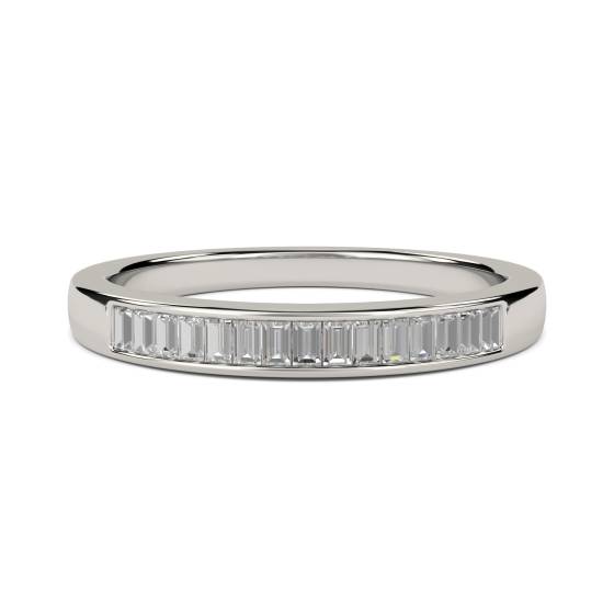 0.25ct VS/E-F 3mm Elegant Natural Baguette Diamond Eternity Ring in Platinum