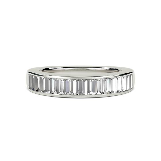 1.00ct VS/E-F Elegant Natural Baguette Diamond Eternity Ring in Platinum