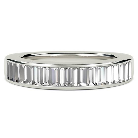 1.00ct VS/E-F Elegant Natural Baguette Diamond Eternity Ring in Platinum
