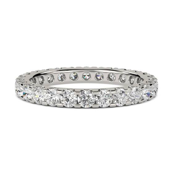 1.03ct VS/E-F Natural Round Diamond Eternity Ring in Platinum
