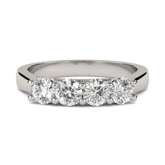 DHMT04007 Four Stone Round Diamond Half Eternity Ring