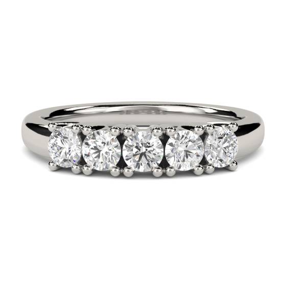 DHMT05081 5 Stone Round Diamond Half Eternity Ring