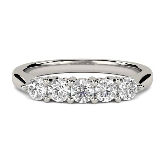 DHMT05112 5 Stone Round Diamond Half Eternity Ring